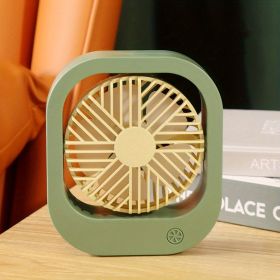 Portable Desktop Office Desktop Electric Fan; Dormitory Large Wind USB Charging Silent Mini Small Fan; 1 Piece (Color: Green)