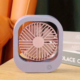 Portable Desktop Office Desktop Electric Fan; Dormitory Large Wind USB Charging Silent Mini Small Fan; 1 Piece (Color: Purple)