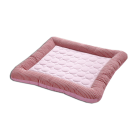 Pet Cooling Pad Bed For Dogs Cats Puppy Kitten Cool Mat Pet Blanket Ice Silk Material Soft For Summer Sleeping Pink Blue Breathable (size: L)