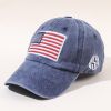 New baseball hat washed and made old letters peaked cap tide men and women American flag cotton multicolor hat