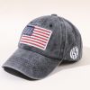 New baseball hat washed and made old letters peaked cap tide men and women American flag cotton multicolor hat