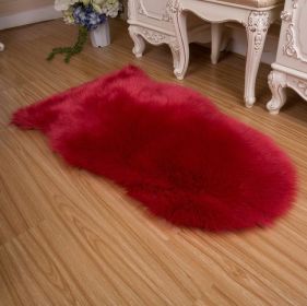 New Carpet Plush Soft Sheepskin Bedroom Carpet Imitation Wool Pad Long Hair Bedside Mat Sofa Cushion Rugs Living Room Fur Carpet (Color: PD3002)
