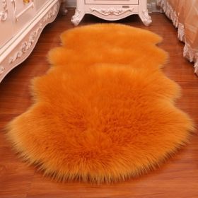 New Carpet Plush Soft Sheepskin Bedroom Carpet Imitation Wool Pad Long Hair Bedside Mat Sofa Cushion Rugs Living Room Fur Carpet (Color: PD1004)