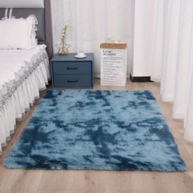 1pc, Ultra Soft Tie-Dyed Shaggy Area Rug for Bedroom, Living Room, and Home Decor - Fluffy, Fuzzy, and Plush Furry Carpet - 47.24 x 62.99 (Color: Tie-dye Sapphire Blue)