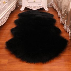 New Carpet Plush Soft Sheepskin Bedroom Carpet Imitation Wool Pad Long Hair Bedside Mat Sofa Cushion Rugs Living Room Fur Carpet (Color: PD1009)