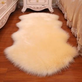 New Carpet Plush Soft Sheepskin Bedroom Carpet Imitation Wool Pad Long Hair Bedside Mat Sofa Cushion Rugs Living Room Fur Carpet (Color: PD1008)