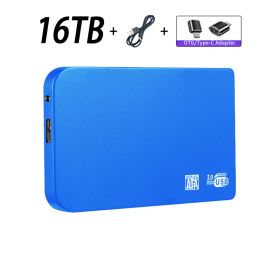 Original High-speed 16TB Portable External Solid State Hard Drive USB3.0 Interface HDD Mobile Hard Drive For Laptop/mac (Color: 64TB Blue)