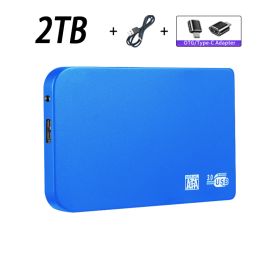 Original High-speed 16TB Portable External Solid State Hard Drive USB3.0 Interface HDD Mobile Hard Drive For Laptop/mac (Color: 2TB Blue)