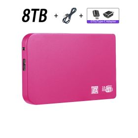 Original High-speed 16TB Portable External Solid State Hard Drive USB3.0 Interface HDD Mobile Hard Drive For Laptop/mac (Color: 8TB Pink)