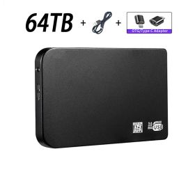 Original High-speed 16TB Portable External Solid State Hard Drive USB3.0 Interface HDD Mobile Hard Drive For Laptop/mac (Color: 64TB Black)
