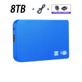 Original High-speed 16TB Portable External Solid State Hard Drive USB3.0 Interface HDD Mobile Hard Drive For Laptop/mac (Color: 8TB Blue)