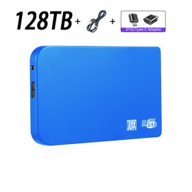 Original High-speed 16TB Portable External Solid State Hard Drive USB3.0 Interface HDD Mobile Hard Drive For Laptop/mac (Color: 128TB Blue)