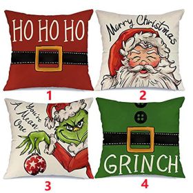 18x18 In Of For Christmas Decorations Green Buffalo Plaid Grinch Christmas Pillow Covers (Type: 1&2&3&4)