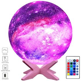 3D Printing Galaxy Lamp Moonlight USB LED Night Lunar Light Touch Color Changing Moon Lamp (size: 12cm)