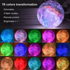 3D Printing Galaxy Lamp Moonlight USB LED Night Lunar Light Touch Color Changing Moon Lamp (size: 15cm)