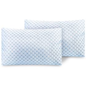 Cooling Memory Foam Pillow Ventilated Soft Bed Pillow w/ Cooling Gel Infused Memory Foam 2Pcs Queen Size (size: 2Pcs_King)