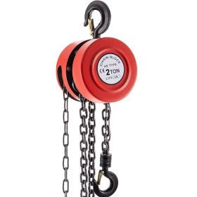 Hand Chain Hoist Chain Block W/Industrial-Grade Steel Construction for Lifting Good In Transport & Workshop (Color: Red)