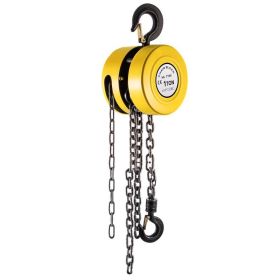 Hand Chain Hoist Chain Block W/Industrial-Grade Steel Construction for Lifting Good In Transport & Workshop (Color: Yellow)