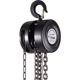 Hand Chain Hoist Chain Block W/Industrial-Grade Steel Construction for Lifting Good In Transport & Workshop (Color: Black)
