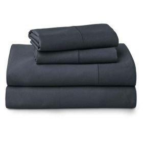 400 Thread Count Hygro Cotton Bed Sheet Set, Queen, Grey Flannel (Color: Greystone)