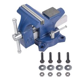 Bench Vise, Jaw  Swivel Base Clamp On Vice Table Vise Heavy Duty Bench Vise for Woodworking, Cutting Conduit, Drilling, Metalworking (size: 4-1/2" Bench Vise)