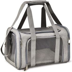 Pet Carrier for Cats, Dogs and Puppies, Gray, (Suitable For Daily Travel), 22 Lbs (size: 15)