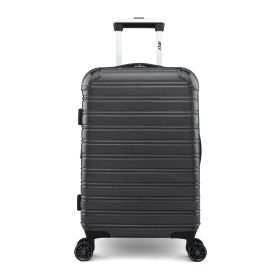 Hardside Luggage Fibertech 20 Inch Carry-on Luggage, Black (Color: Black)