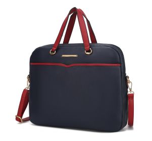 MKF Collection Rose Briefcase by Mia K (Color: Navy)