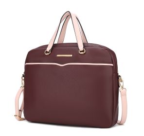 MKF Collection Rose Briefcase by Mia K (Color: Wine)
