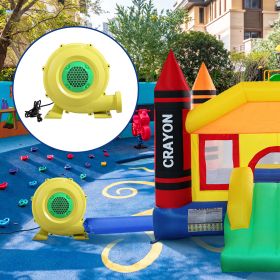 Outdoor Indoor Air Blower, Pump Fan for Inflatable Bounce Castle, Water Slides, Safe, Portable - Yellow and Green XH (Power: 950W)
