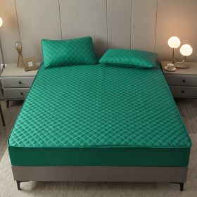 Cotton Clip Bed Hat Simple Solid Color Hotel Simmons All-inclusive Bed Cover (Option: Green-150cmx200cm)