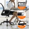 Adjustable Mid Back Mesh Swivel Office Chair with Armrests, black