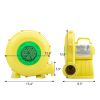 Outdoor Indoor Air Blower, Pump Fan for Inflatable Bounce Castle, Water Slides, Safe, Portable - Yellow and Green XH