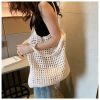 Woolen Knitted Bag Casual Hollow out Knitted Bag Handheld Tote Bag