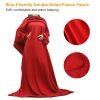 Wearable Fleece Blanket with Sleeves Cozy Warm Microplush Sofa Blanket Extra Soft Lightweight for Adult Women Men 3 Colors