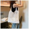 Woolen Knitted Bag Casual Hollow out Knitted Bag Handheld Tote Bag