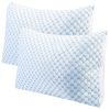 Cooling Memory Foam Pillow Ventilated Soft Bed Pillow w/ Cooling Gel Infused Memory Foam 2Pcs Queen Size