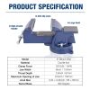 Bench Vise, Jaw  Swivel Base Clamp On Vice Table Vise Heavy Duty Bench Vise for Woodworking, Cutting Conduit, Drilling, Metalworking
