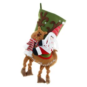 Christmas Socks Gift Bag Large Three-dimensional (Option: A old man riding a deer)