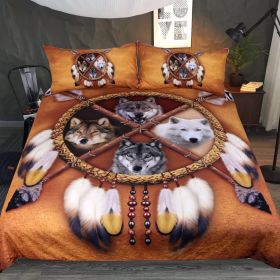 New Pure Cotton Quilt Four-piece Printing Style (Option: Wolf Quilt Cover 4-200x200)